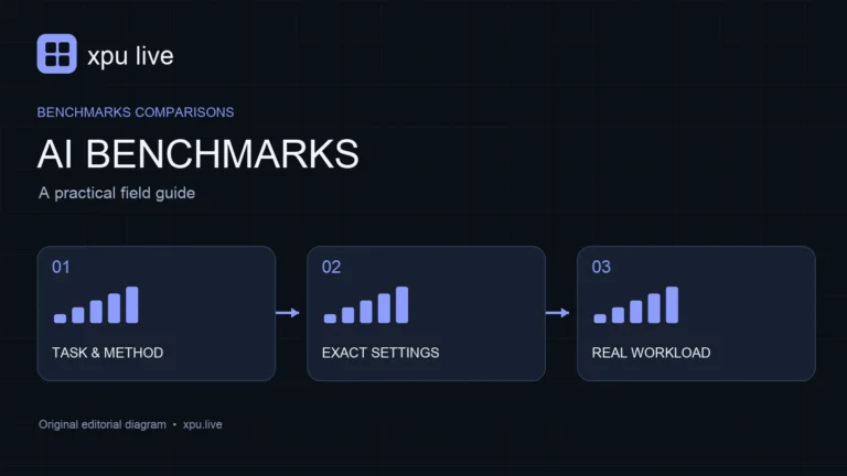 Ai benchmarks guide diagram: task & method, exact settings, real workload
