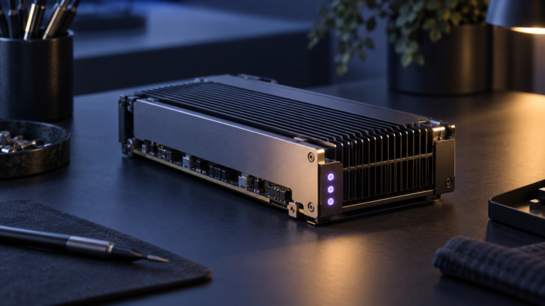 Compact inference hardware illustrating Claude Haiku 5.5 efficiency