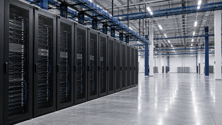 GPU data-center expansion space illustrating reported Lambda funding